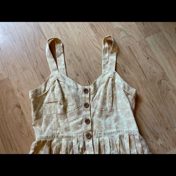 Maeve Anthropologie yellow floral sleeveless button down dress - Picture 3 of 5